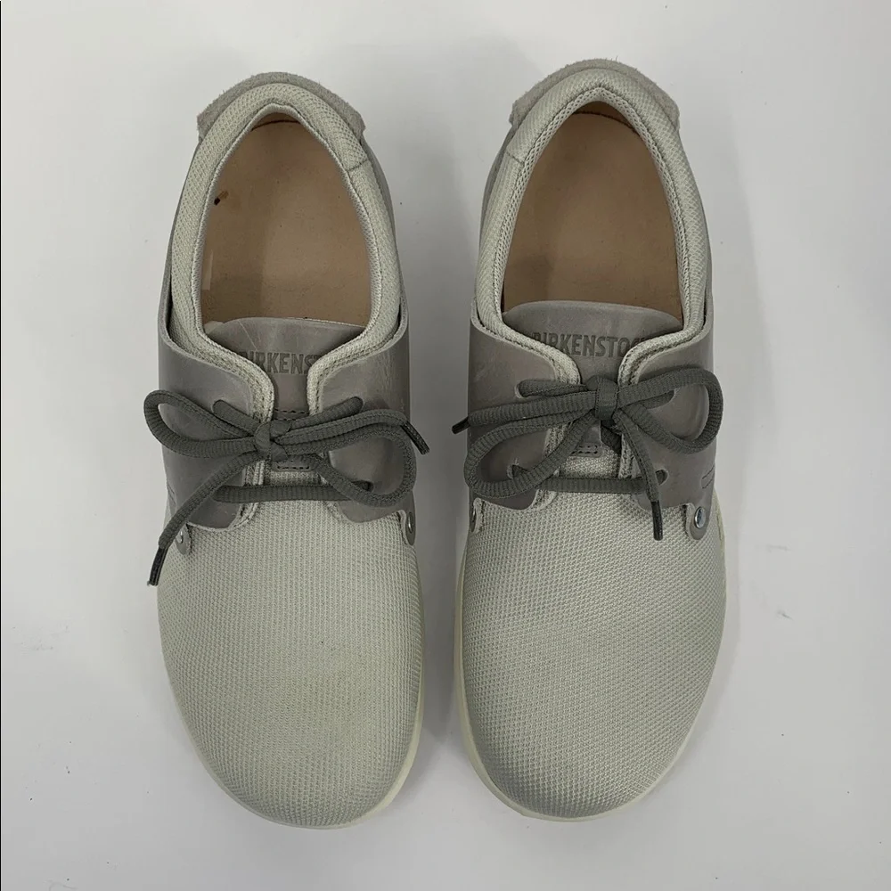Birkenstock Minot sneaker shoe lace-up comfort gray off white wineb new 38 7